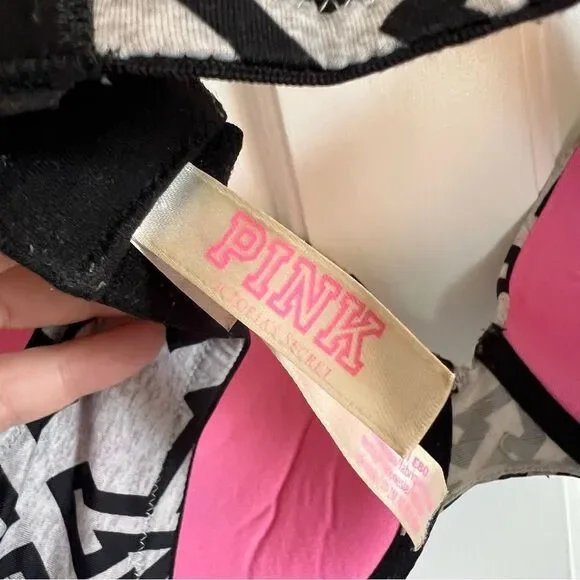 PINK Victoria's Secret Black and Gray Bra - Picture 6 of 6
